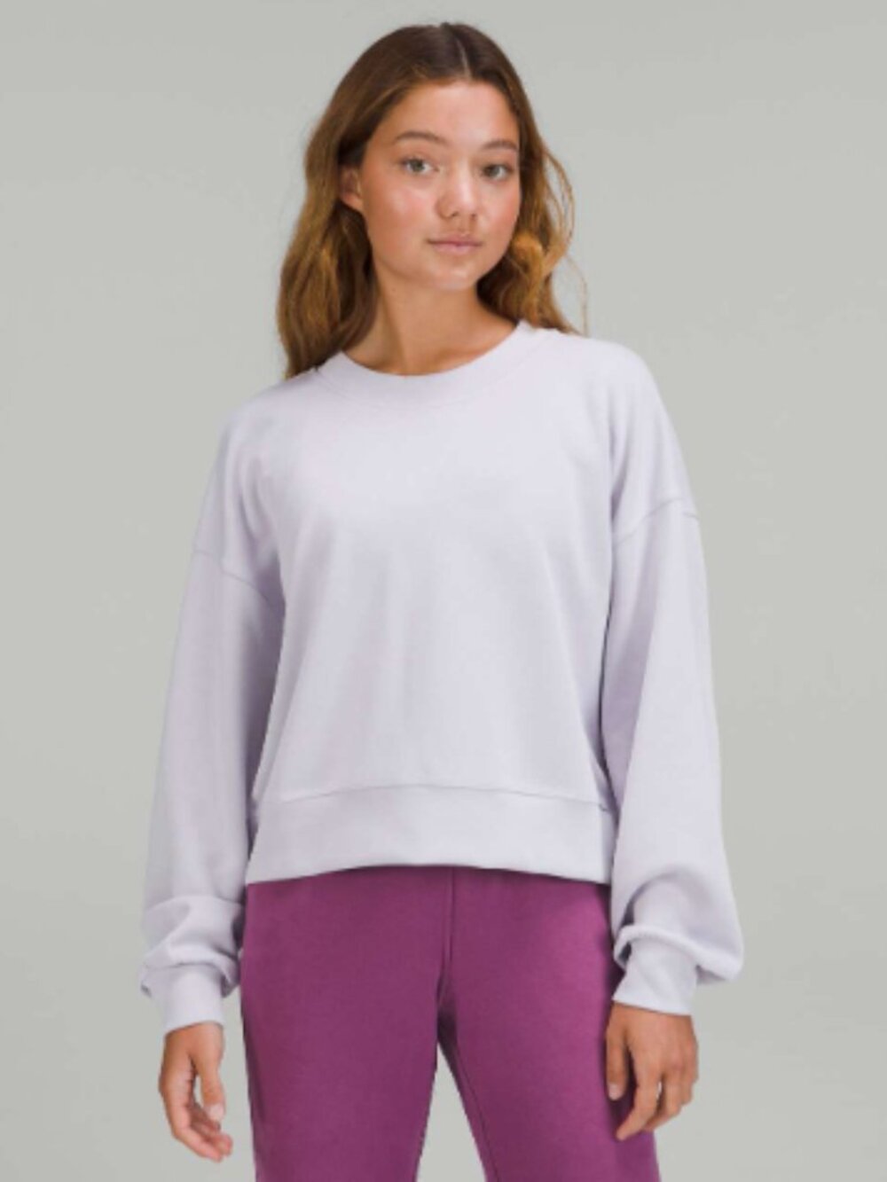 Lululemon Faint Lavender Softstreme Perfectly Oversized Cropped Crew 2